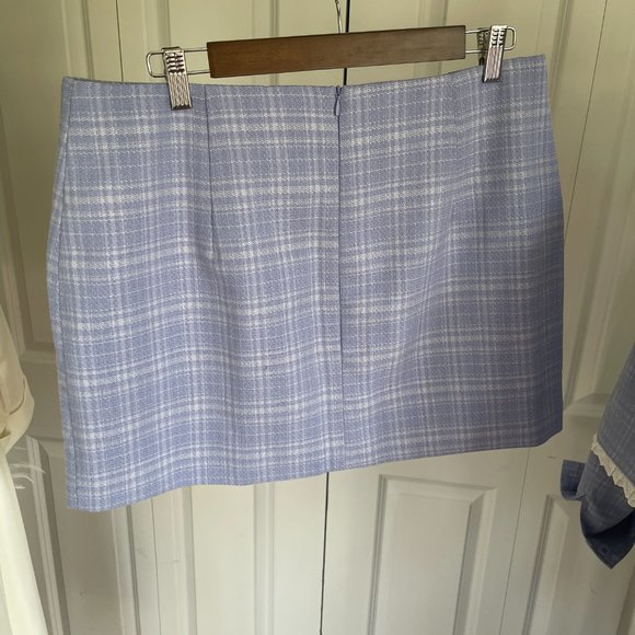 Western check jacket and mini skirt set with lace trim detail - Picture 7 of 11